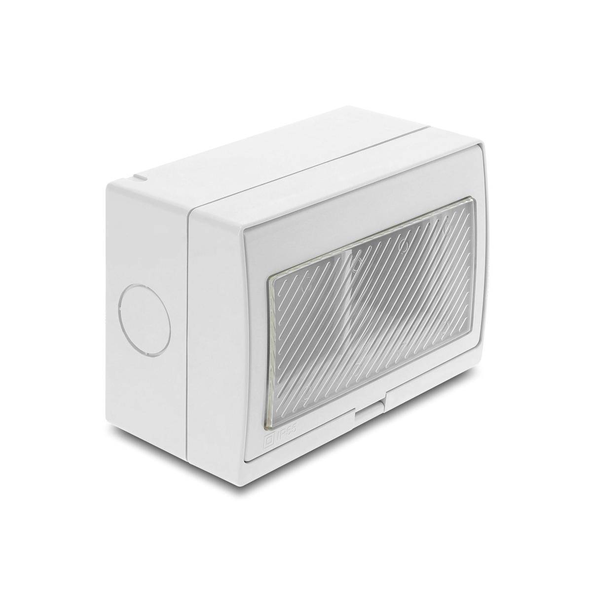 DELOCK Easy 45 Aufputzgehäuse IP55 wasserfest 4 Port Multimedia-Technik Aufputzdosen