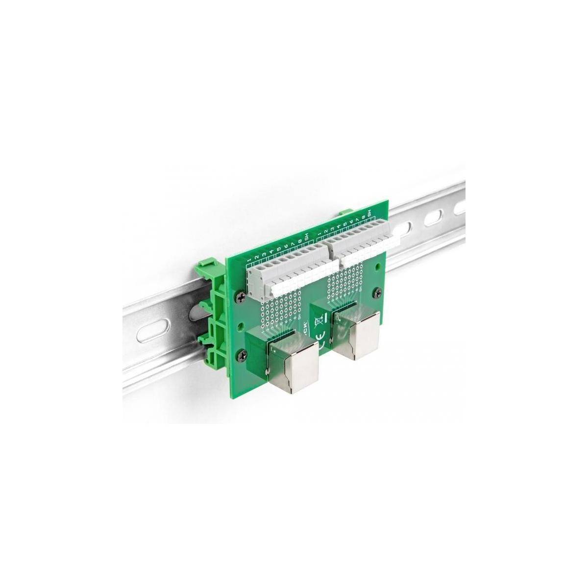RJ45 Adapter 2x Buchse zu Terminalblock...