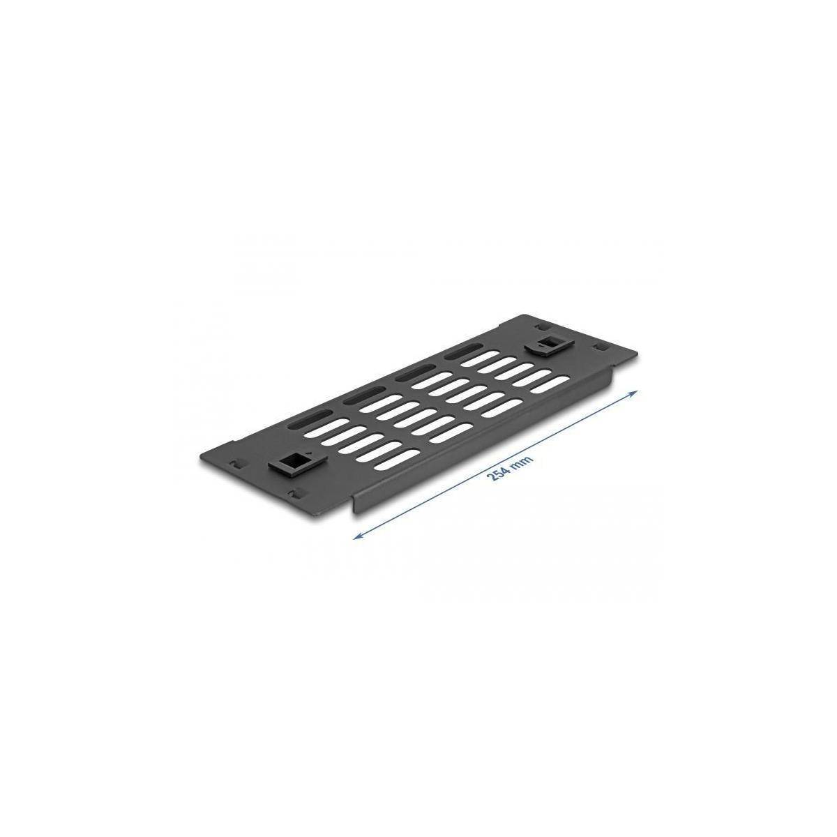 Delock Rackpaneel - with ventilation slots, tool free - Schwarz - 2U - 25.4 cm (