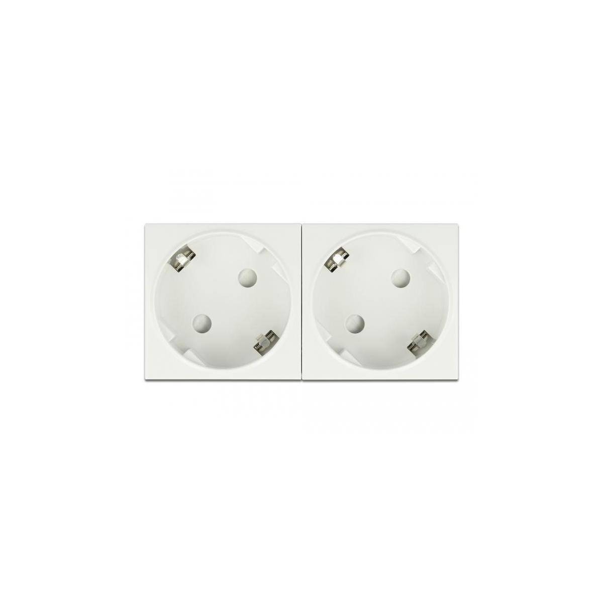 Delock Easy 45 - Steckdose - 2P - Typ F - mit Verschluss - 2 Steckdosen - 16 A -