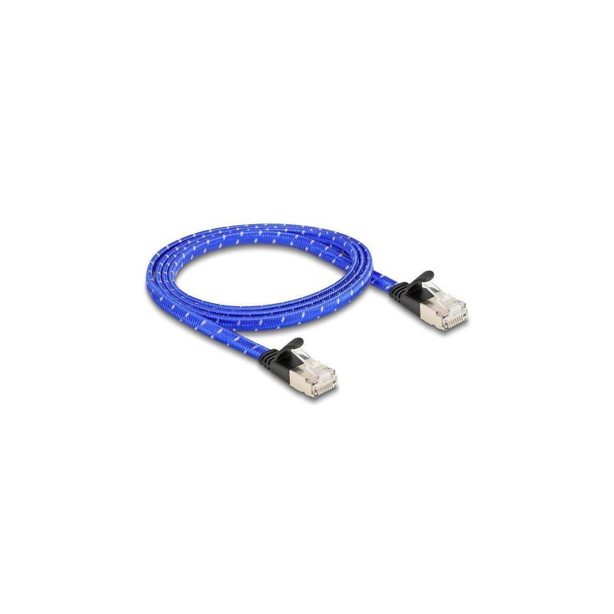 Delock RJ45 Flachband Netzwerkkabel Cat.6A U/FTP 1 m blau Netzwerk CAT 6a FTP 1 m Blau