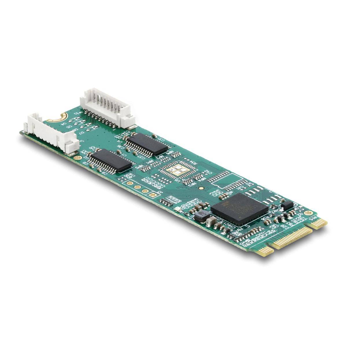 Delock M.2 Karte zu 2 x Seriell RS-232 DB9 mit Standard und Low Profile Controller