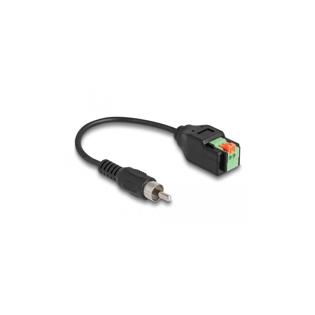 Delock Audio-Adapter - 2-polige Klemmleiste zu RCA männlich - 15 cm - Schwarz