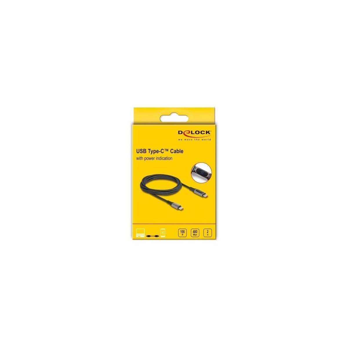 Delock USB-Kabel - 24 pin USB-C (M) zu 24 pin USB-C (M) - with power indication