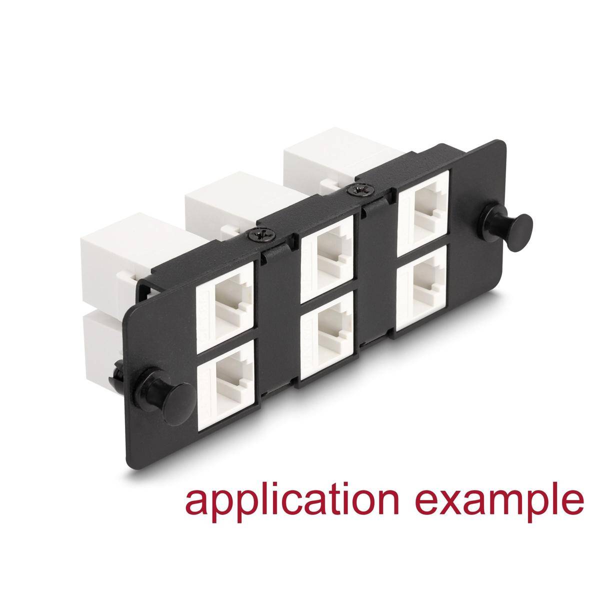 DELOCK Adapter Panel für Keystone Module 6 Port schwarz