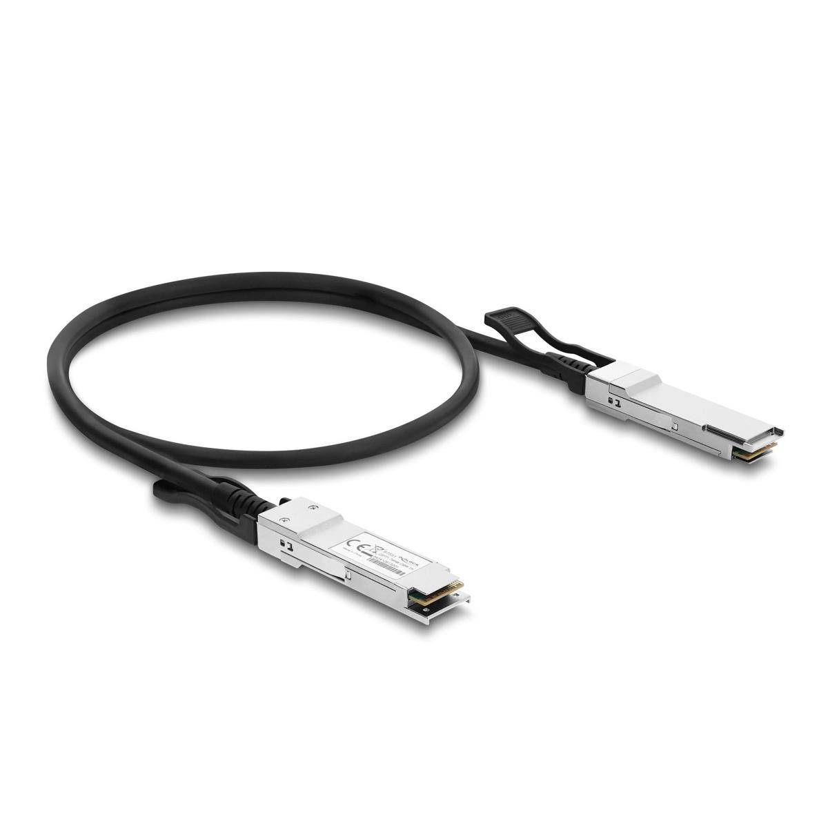 Delock Twinax Kabel QSFP28 Stecker zu QSFP28 Stecker 100 Gbps 1 m
