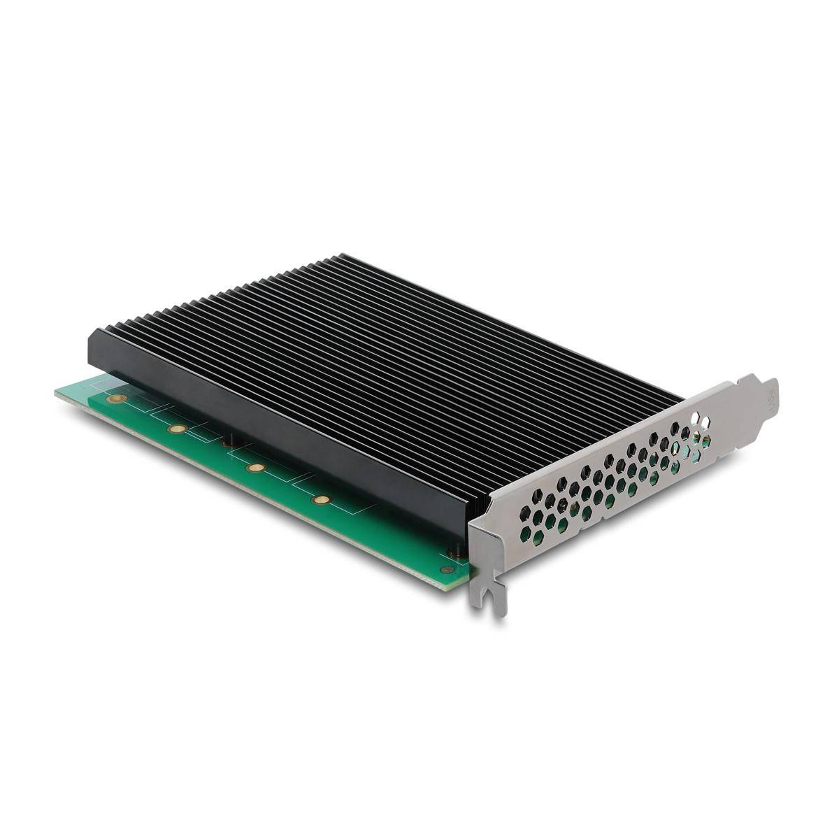 Delock PCI Express 5.0 x16 Karte zu 4 x intern NVMe M.2 Key M mit Kühlkoerper PCI-Express