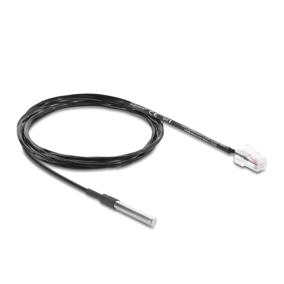 Delock TemperaturfÃ¼hler-Kabel mit RJ45 Stecker DS18B20 1 m