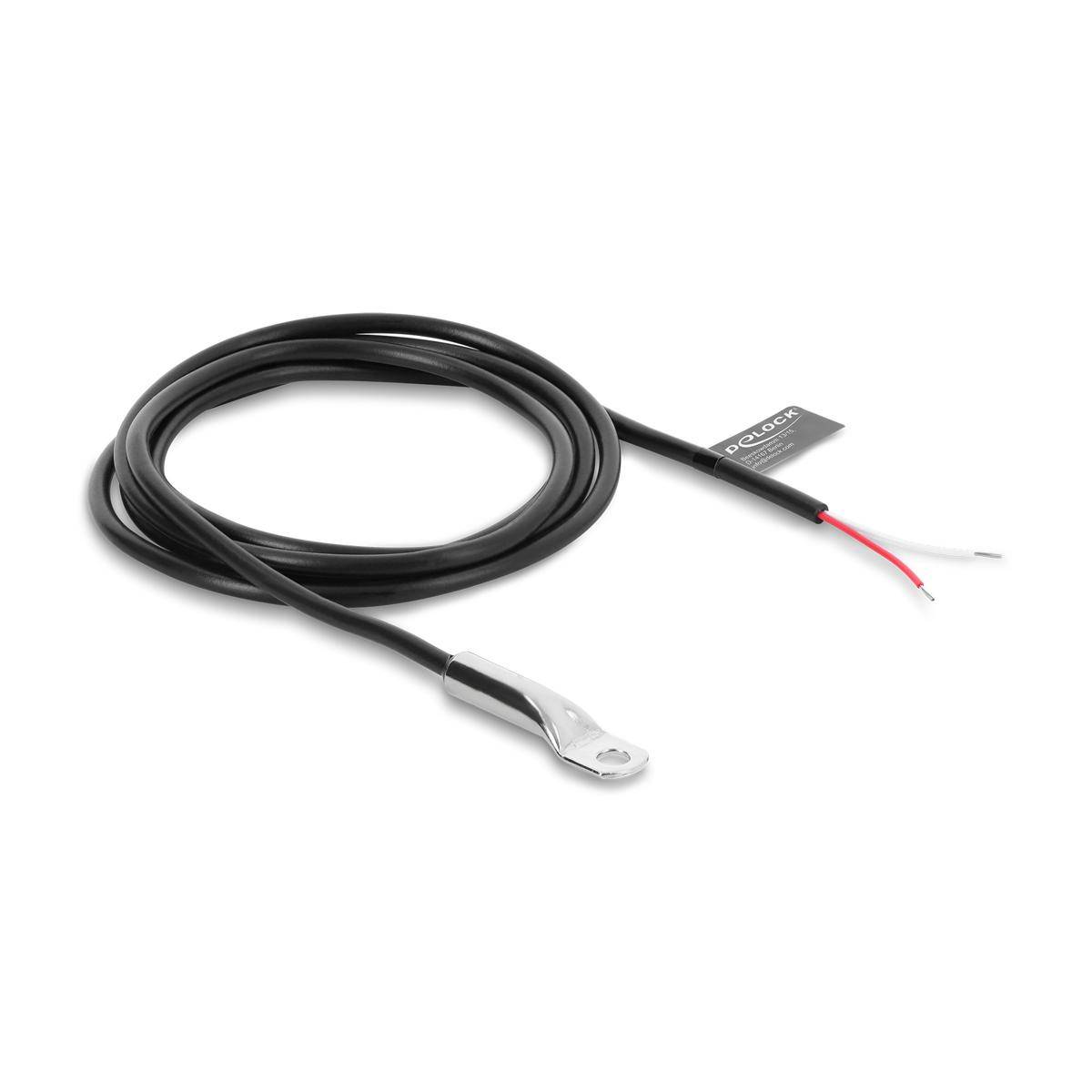 Delock Temperaturfühler-Kabel M4 mit 2 x offenen Kabelenden, PVC, rund, B25/50 3950K, 1 m