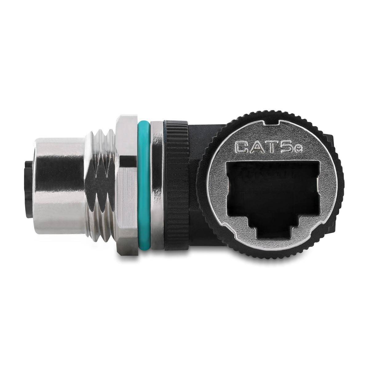 DELOCK M12 Adapter D-kodiert 4 Pin Bu zu RJ45 Bu gewinkelt