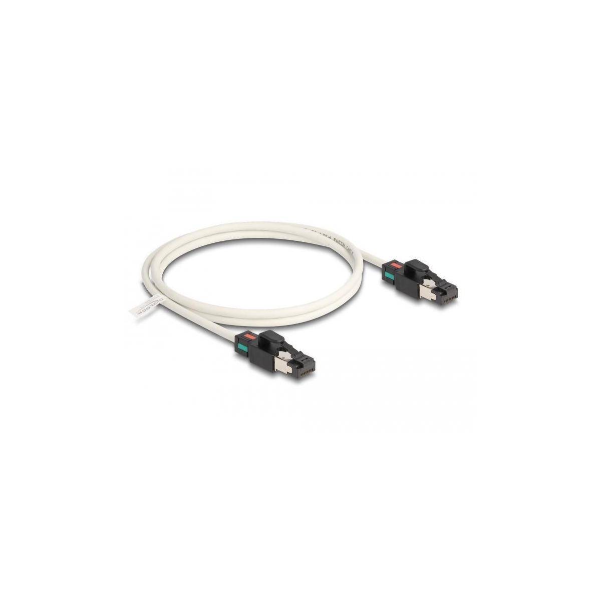 Delock Patch-Kabel - RJ-45 (M) zu RJ-45 (M) - 1 m - 5 mm - S/FTP - CAT 6a - gesc