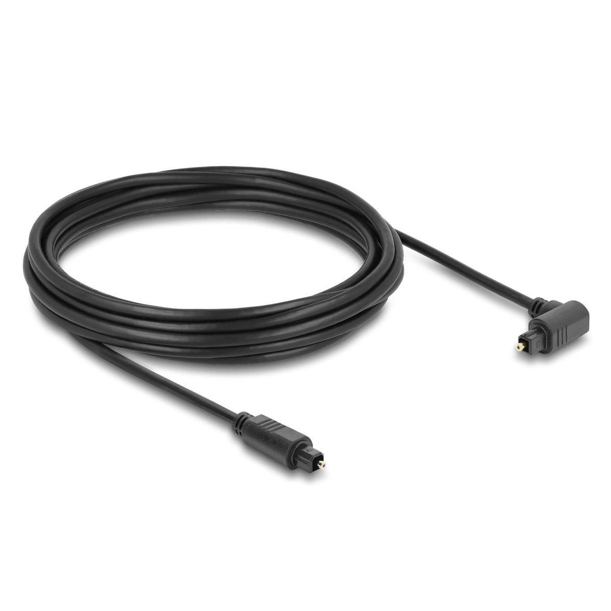 DELOCK TOSLINK Kabel St 90° gew/St gerade 4mm Durchm. 5m