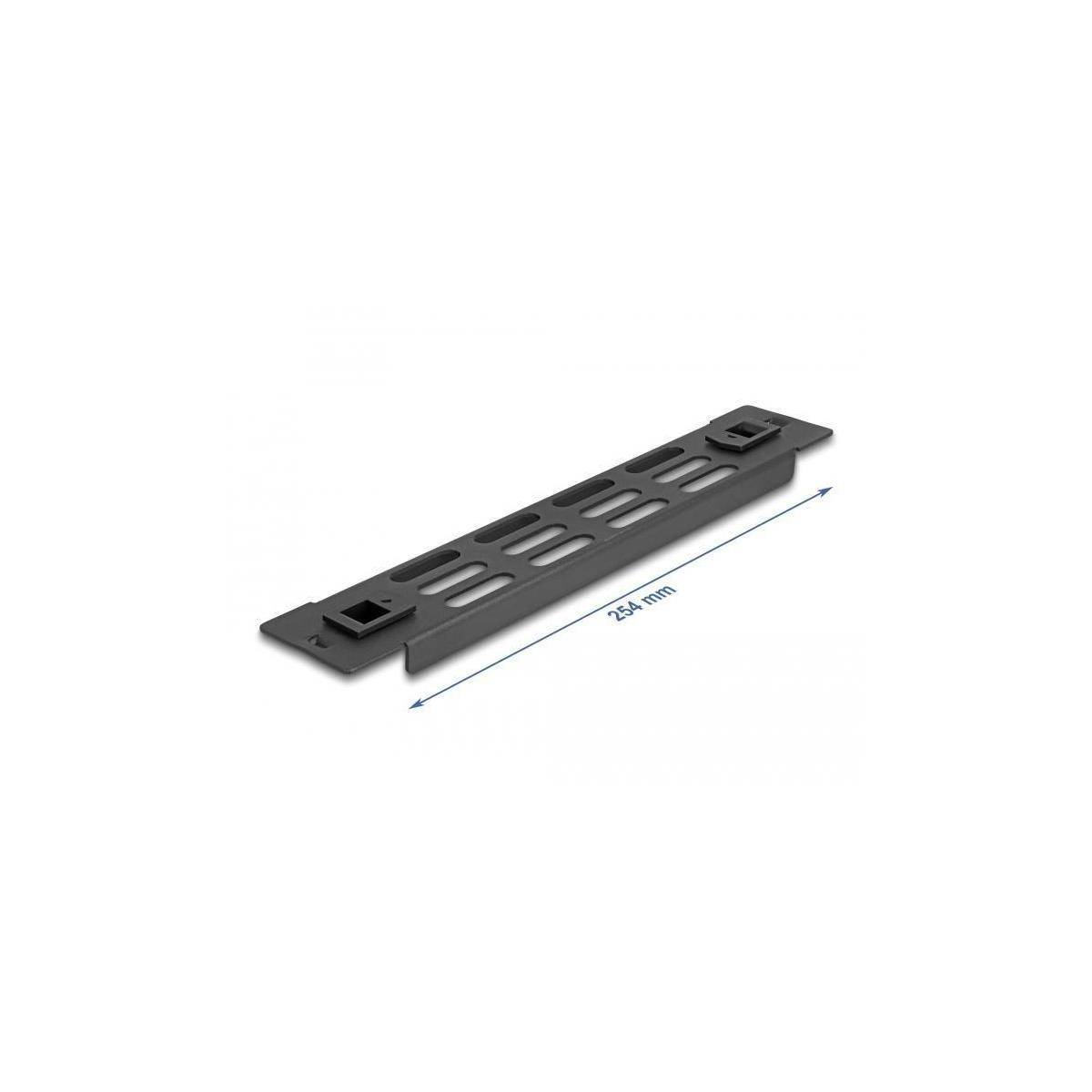 Delock Rackpaneel - with ventilation slots, tool free - Schwarz - 1U - 25.4 cm (