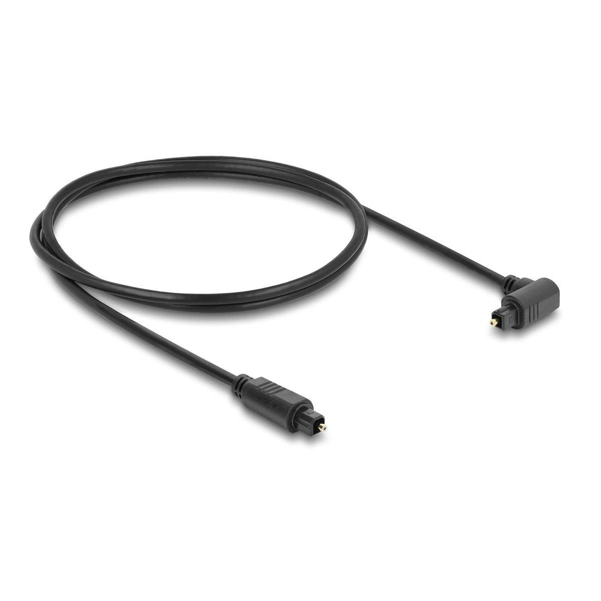 DELOCK TOSLINK Kabel St 90° gew/St gerade 4mm Durchm. 1m