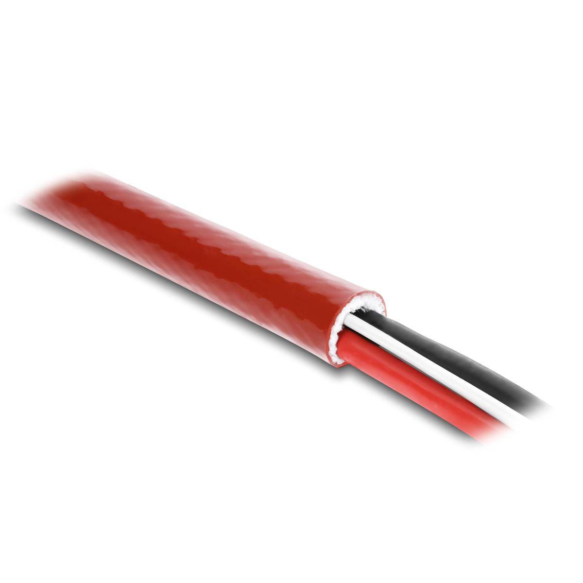 Delock Feuerfester Schutzschlauch silikonbeschichtet 3 m x 10 mm rot