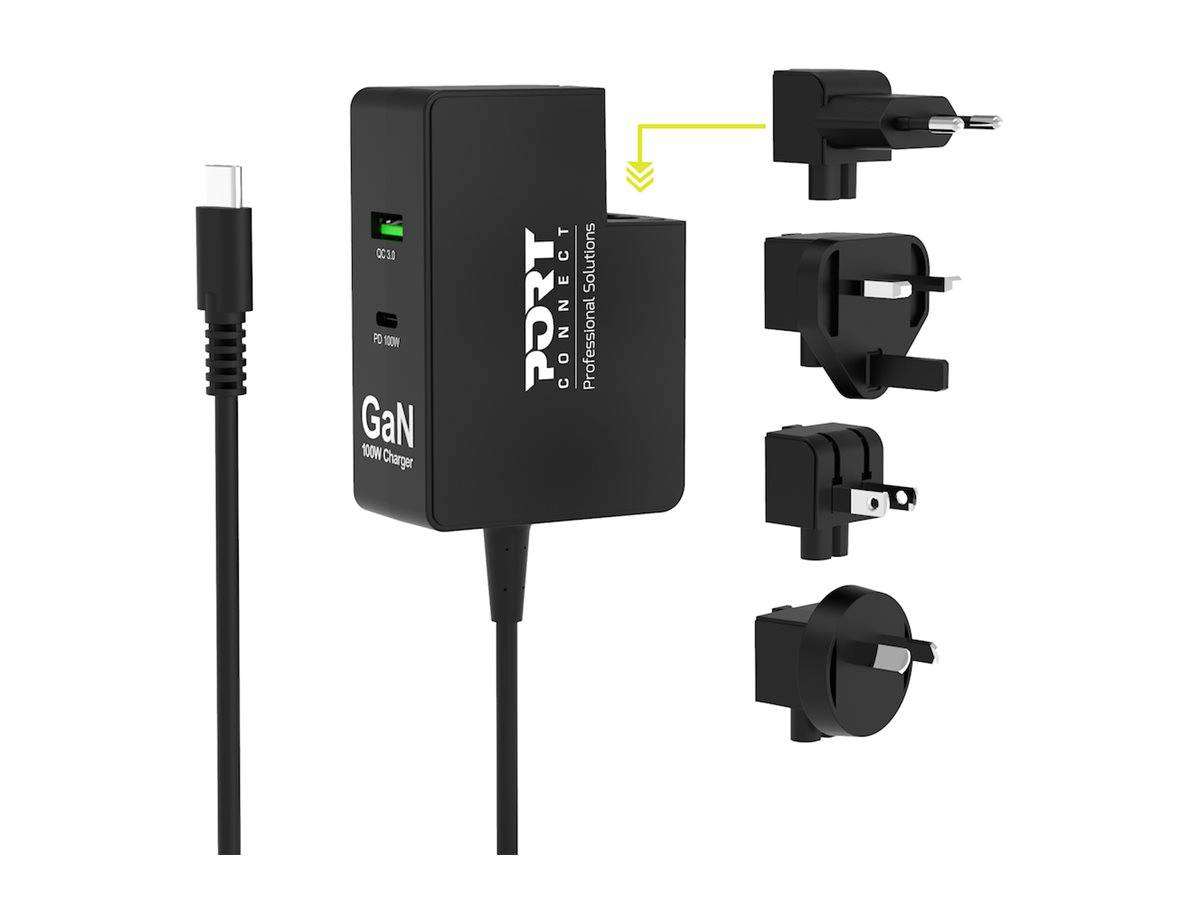 Port USB-C Ladegerät GaN 100W USB-C/A Reiseadapter Multimedia-Technik