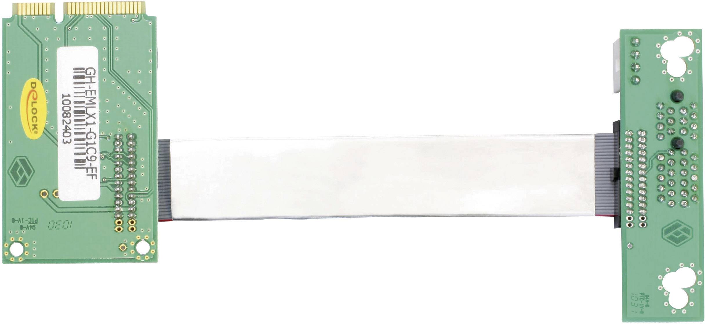 Delock PCIe Riser Kabel Mini PCIe Stecker, PCIe x1 Buchse, 4pol. Floppy Strom Buchse 0.15m 41305