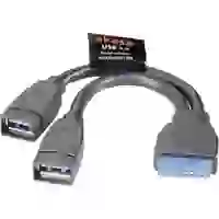 Akasa USB-Kabel USB 3.2 Gen1 (USB 3.0 / USB 3.1 Gen1) Pfostenstecker 19pol., USB-A Buchse 0.15m Schwarz vergoldete Steckkontakte Akasa USB-Kabel USB 3.2 Gen1 (USB 3.0 / USB 3.1 Gen1) Pfostenstecker 19pol., USB-A Buchse 0.15m Schwarz vergoldete Steckkontakte