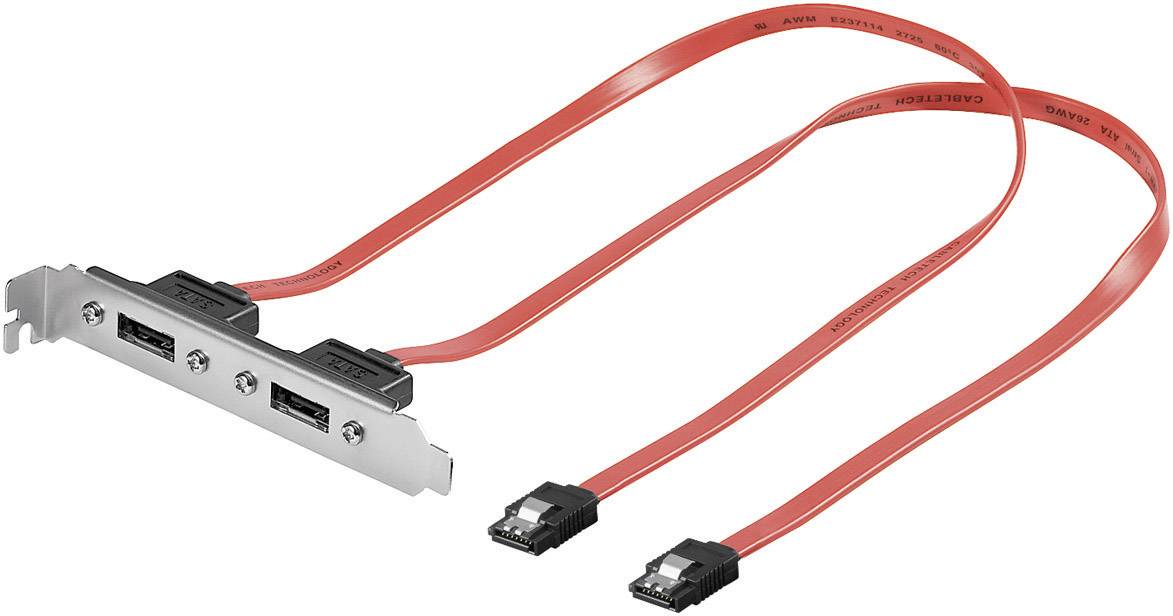 Goobay Festplatten Adapter [2x eSATA-Buchse 7pol. - 2x SATA-Stecker 7pol.] 0.50 m Rot