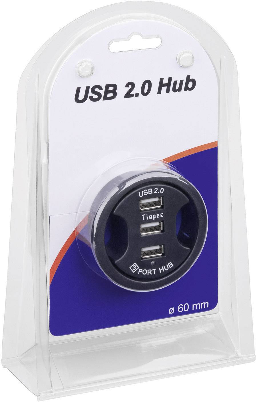 Goobay 93893 USB-Hub 3 Port USB-A (USB 2.0) Schwarz Inbyggnad 60mm