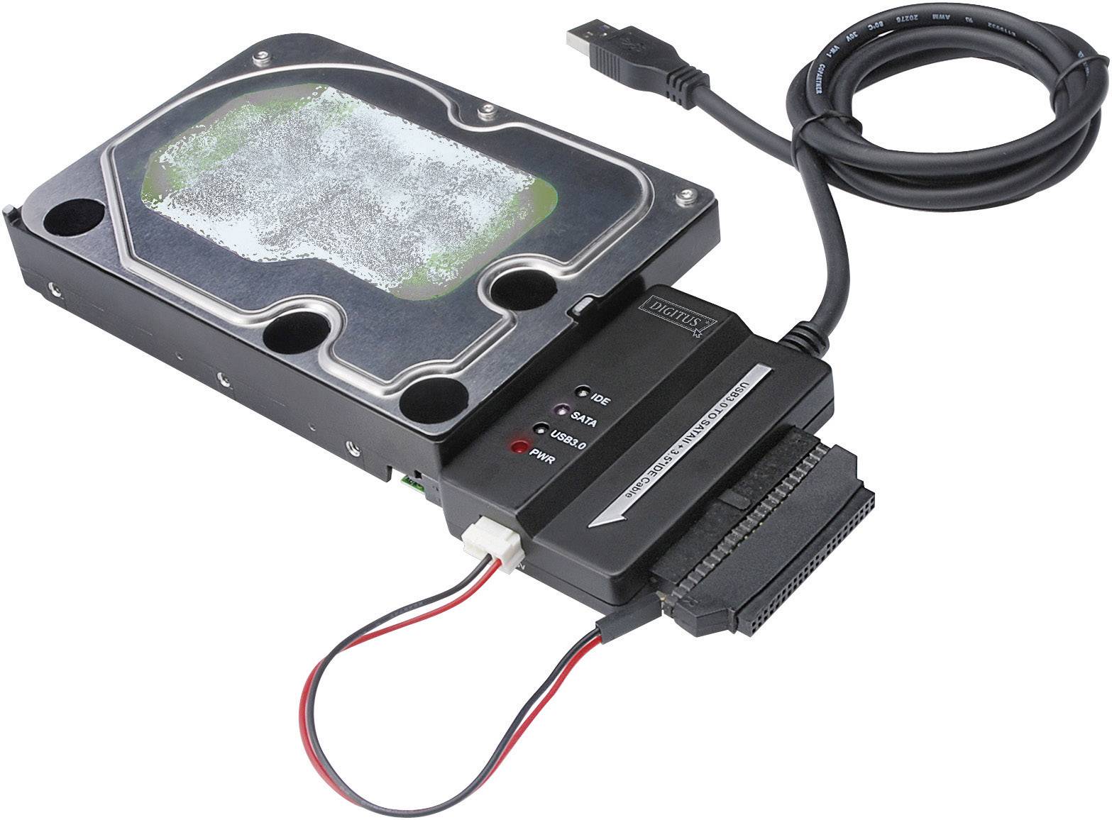 Digitus Festplatten Adapter [1x USB 3.2 Gen 1 Stecker A (USB 3.0) - 1x SATA-Kombi-Buchse 7+15pol., IDE-Buchse 40pol., IDE-Buchse