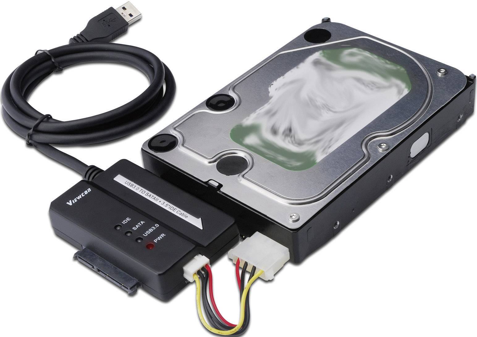 Digitus Festplatten Adapter [1x USB 3.2 Gen 1 Stecker A (USB 3.0) - 1x SATA-Kombi-Buchse 7+15pol., IDE-Buchse 40pol., IDE-Buchse 44pol.] 0.50 m