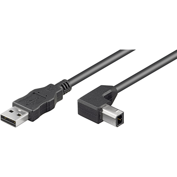 Goobay USB 2.0 Anschlusskabel [1x USB 2.0 Stecker A - 1x USB 2.0 Stecker B] 3.00 m Schwarz