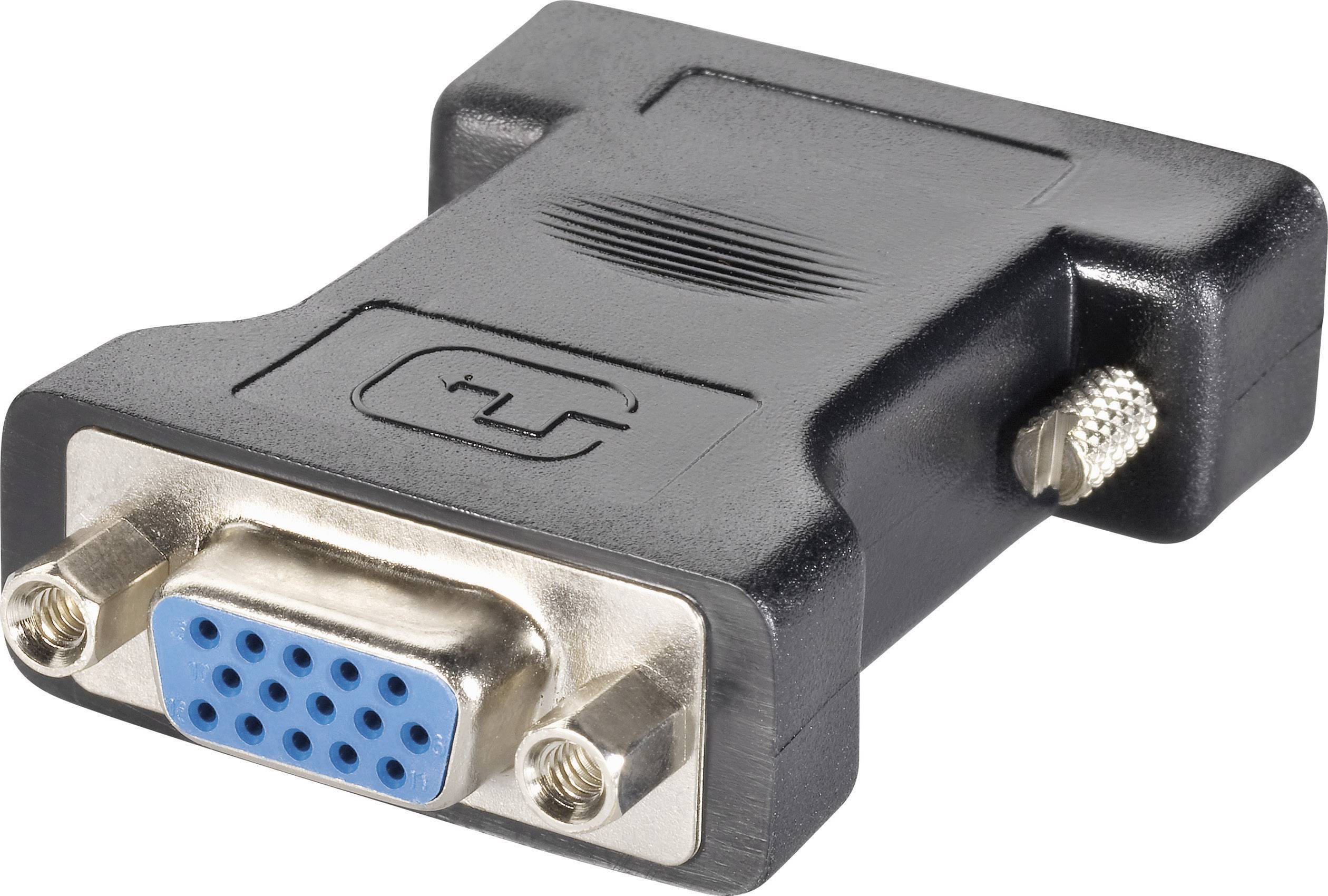 Goobay 68030 DVI / VGA Adapter [1x DVI-Stecker 24+5pol. - 1x VGA-Buchse] Schwarz
