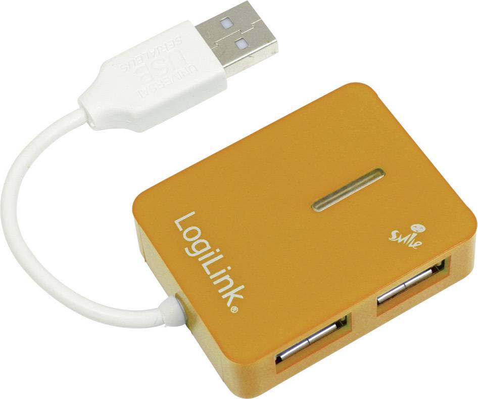 LogiLink USB 2.0 Hub 4-Port, Smile, orange