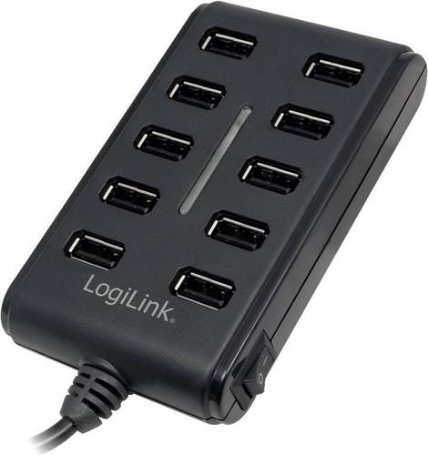 LogiLink UA0125 USB-Hub 10 Port USB-A USB 2.0 480 MBit/s Schwarz UA0125