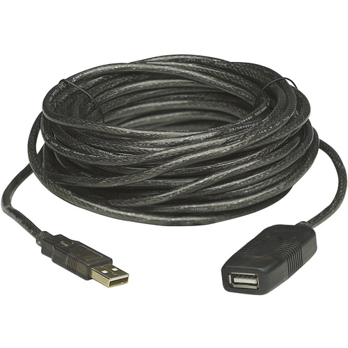 Manhattan USB-Kabel USB 2.0 USB-A Stecker, USB-A Buchse 20.00m Schwarz 150958
