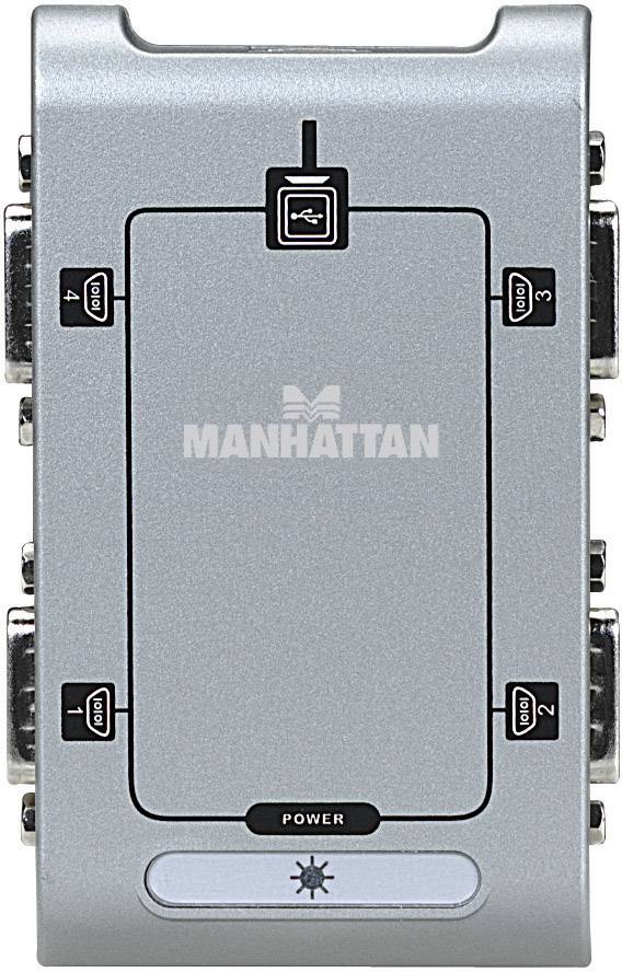 Manhattan USB 2.0 Adapter [4x D-SUB-Stecker 9pol. - 1x USB 2.0 Buchse B] 151047 45.00 cm