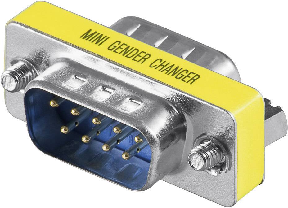 Goobay Seriell Adapter [1x D-SUB-Stecker 9pol. - 1x D-SUB-Stecker 9pol.] Gelb