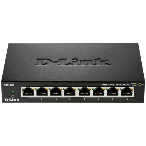 D-Link DGS-108 Netzwerk Switch 8 Port 1 GBit/s