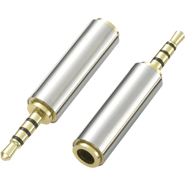 SpeaKa Professional Klinke Audio Adapter [1x Klinkenstecker 2.5mm - 1x Klinkenbuchse 3.5 mm] Silber