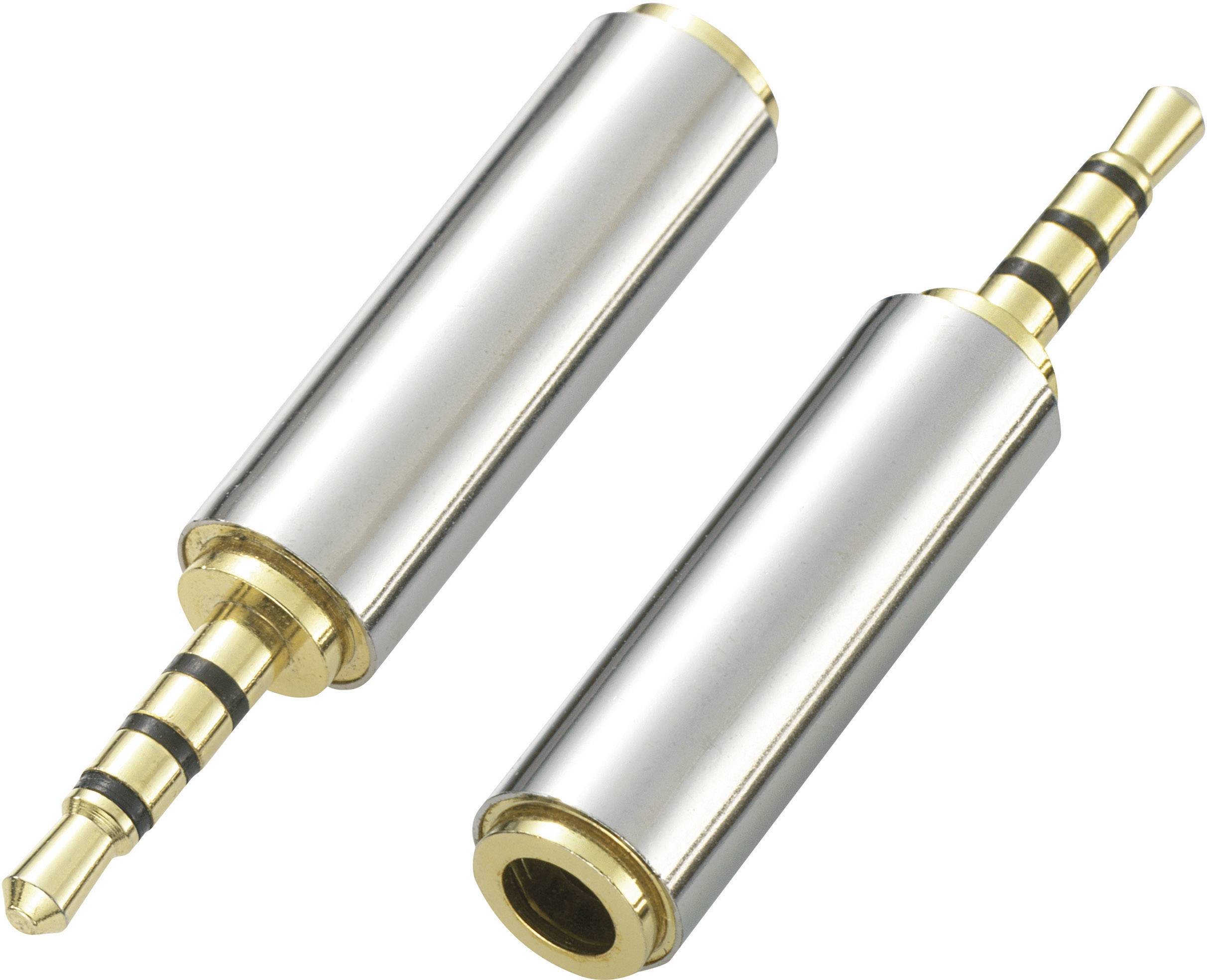SpeaKa Professional Klinke Audio Adapter [1x Klinkenstecker 2.5mm - 1x Klinkenbuchse 3.5 mm] Silber