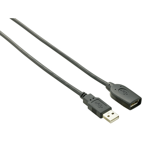 Renkforce USB-Kabel USB 2.0 USB-A Stecker, USB-A Buchse 10.00 m Schwarz vergoldete Steckkontakte RF