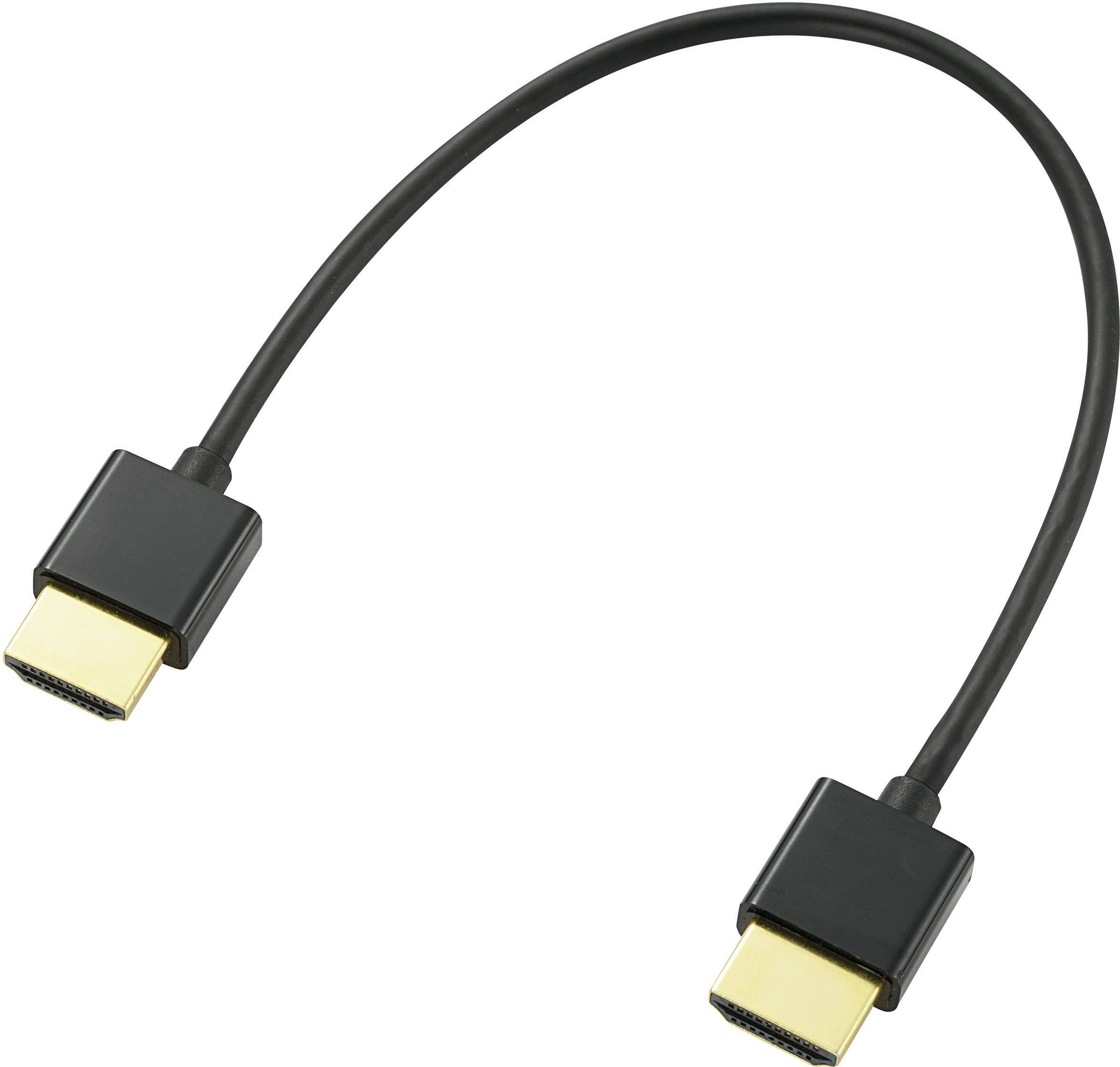 SpeaKa Professional HDMI Anschlusskabel 20.00 cm SP-3945852 Audio Return Channel, vergoldete Steckkontakte Schwarz [1x HDMI-Stecker - 1x HDMI-Stecker]