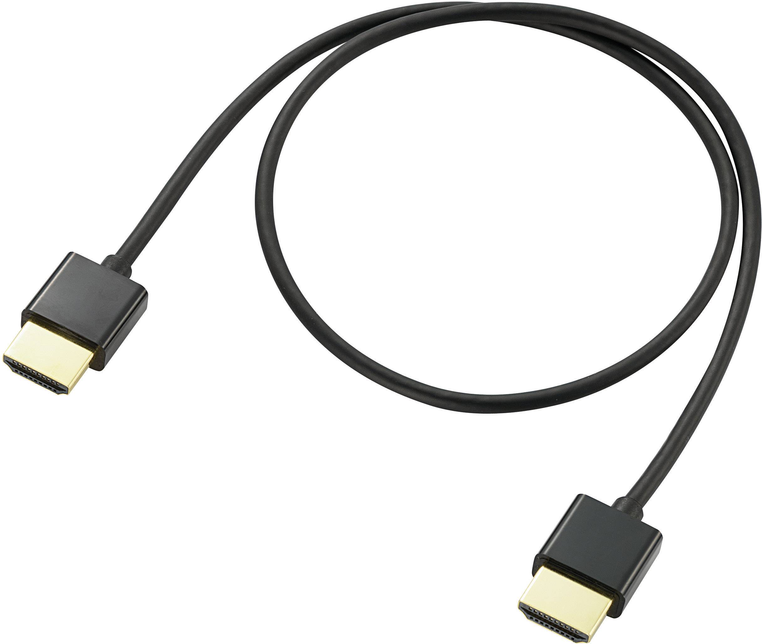 SpeaKa Professional HDMI Anschlusskabel HDMI-A Stecker, HDMI-A Stecker 0.50 m Schwarz SP-9070576 4K