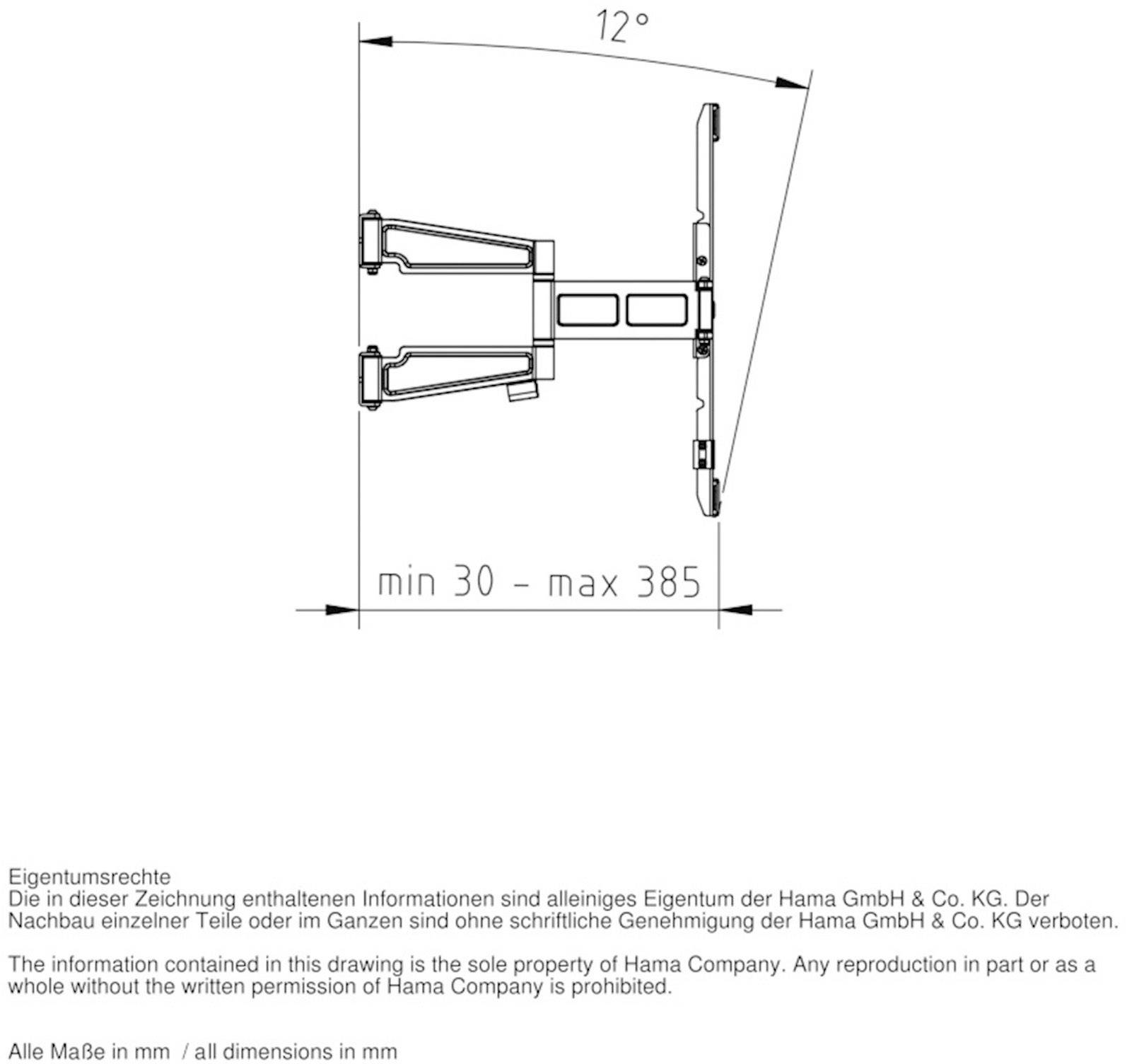Hama FULLMOTION XL TV-Wandhalterung 58,4 cm (23") - 127,0 cm (50") Neigbar, Schwenkbar, Rotierbar
