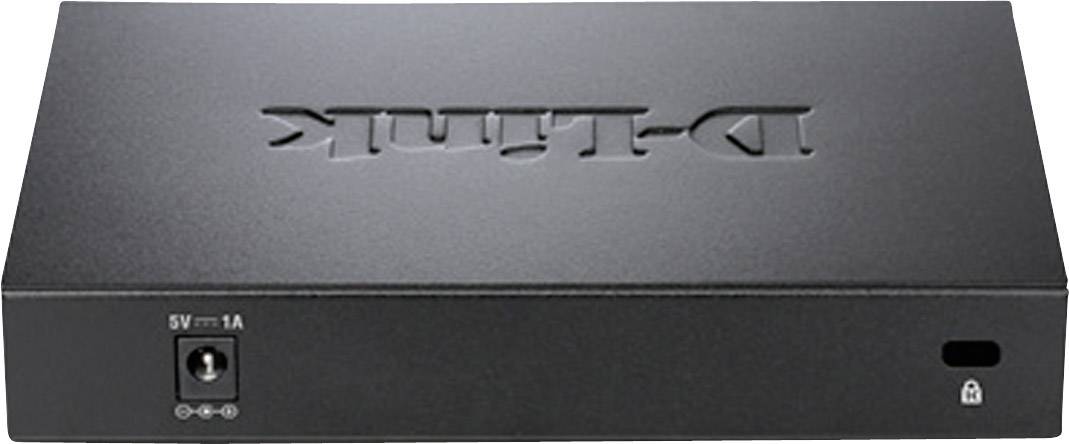 Ein schwarzes D-Link-Gerät mit Stromanschluss und Logo auf der Oberseite.