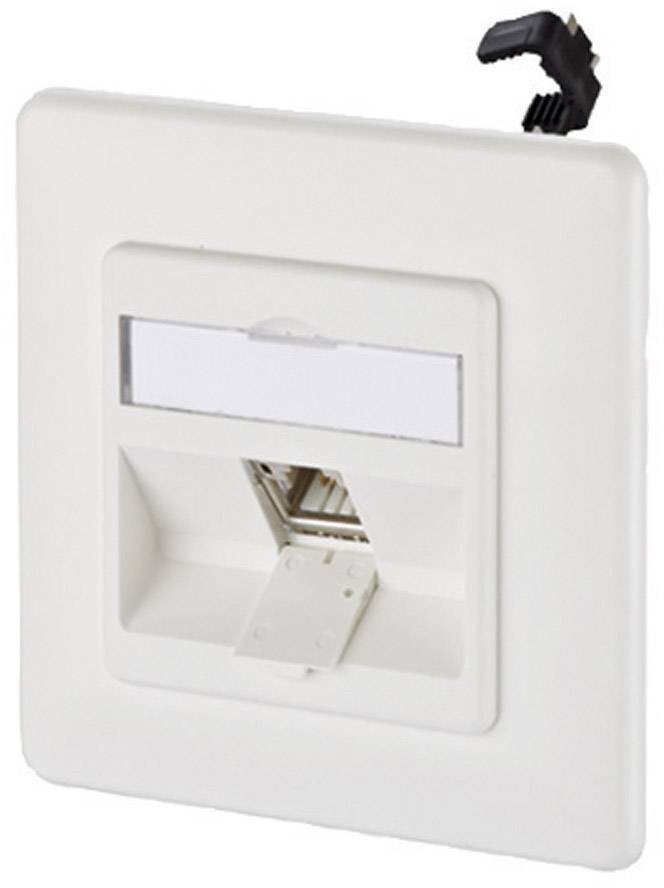 Metz Connect 130B11D11002-E Netzwerkdose Unterputz Einsatz mit Zentralplatte und Rahmen CAT 6a 1 Port Reinweiß