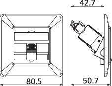 Metz Connect 130B11D11002-E Netzwerkdose Unterputz Einsatz mit Zentralplatte und Rahmen CAT 6a 1 Port Reinweiß