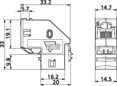 Metz Connect 1309A1-I RJ45-Einbaumodul E-Dat CAT 6 1St.