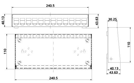 Metz Connect 130861-2402-E 24 Port Netzwerk-Patchpanel Unbestückt 2 HE Unbestückt