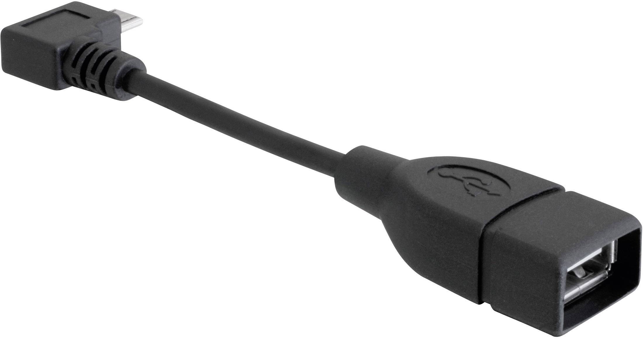 DeLOCK Micro USB Adapterkabel abgewinkelt, USB Bu. A / USB Micro B St. B, 0,1 m