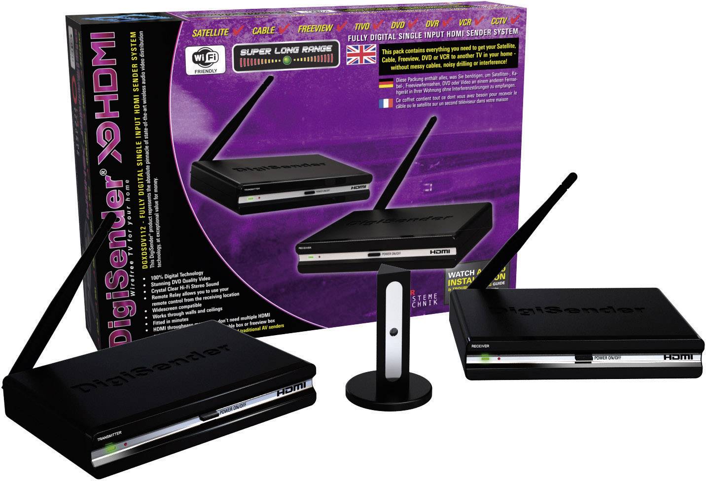 AEI DigiSender DGXDSDV112-EU HDMI-Funkübertragung (Set) 40m 2.4GHz