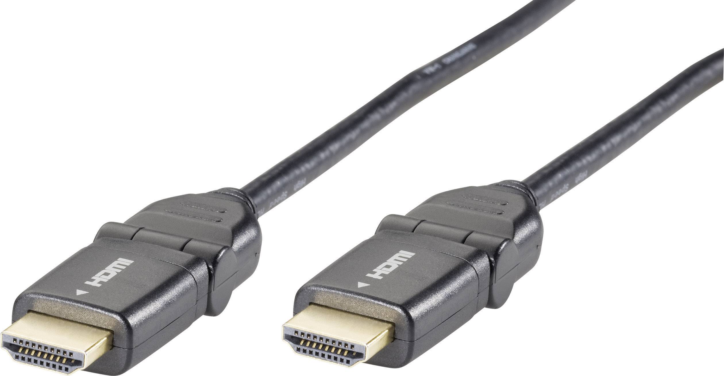 SpeaKa Professional HDMI Anschlusskabel 3.00 m SP-3946568 Audio Return Channel, vergoldete Steckkont