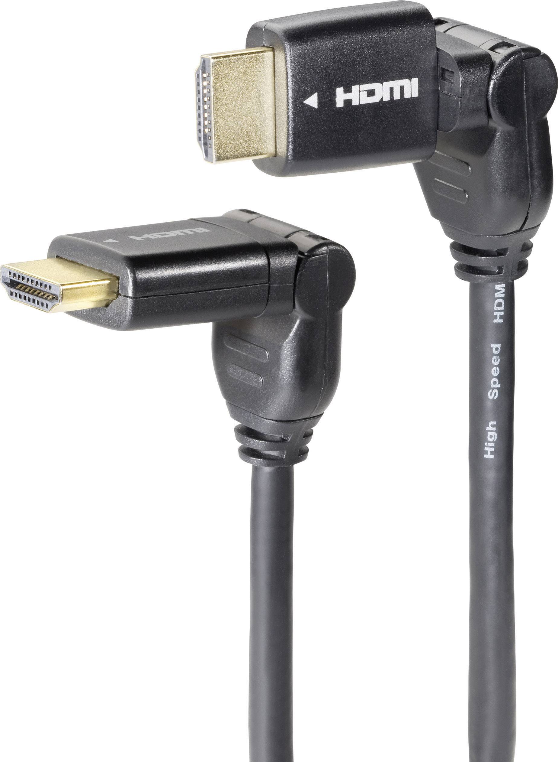 SpeaKa Professional HDMI Anschlusskabel 2.00m SP-1621568 Audio Return Channel, vergoldete Steckkontakte, Ultra HD (4k) HDMI