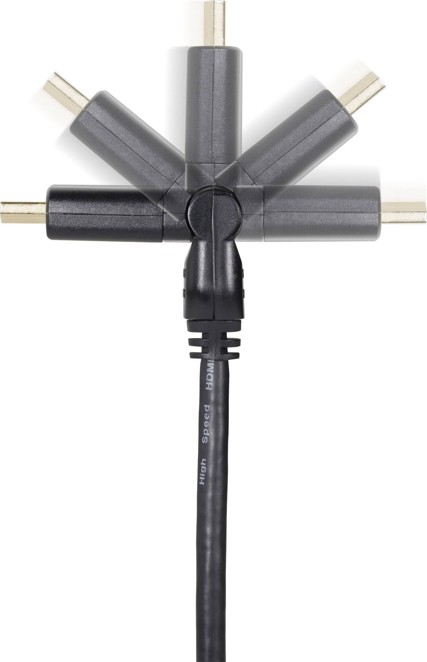 SpeaKa Professional HDMI Anschlusskabel 3.00 m SP-3946568 Audio Return Channel, vergoldete Steckkont